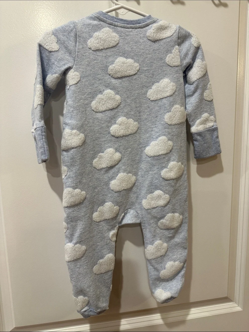 GAP Light Blue Cloud-Print Footed One-Piece